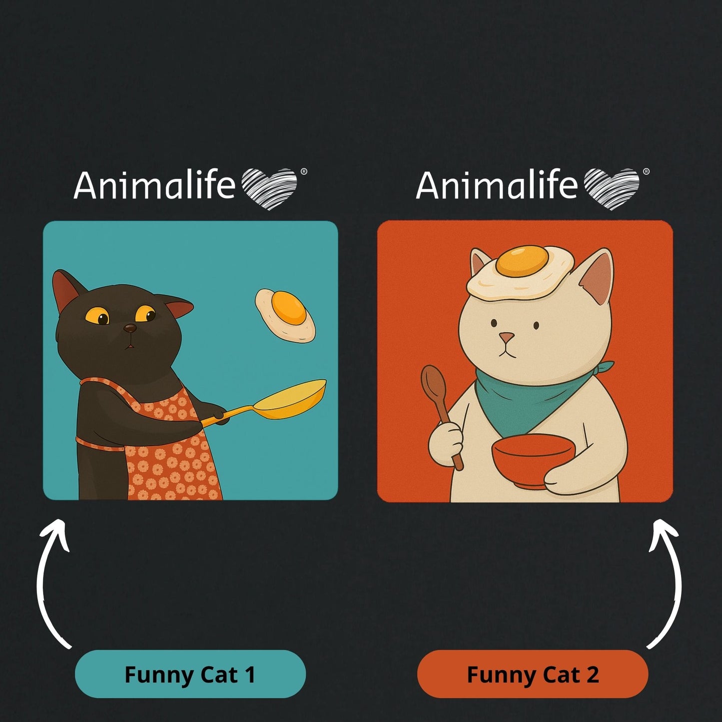 2 T-shirts | Funny Cats